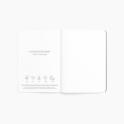 Pocket Diary Charcoal Black A6 Blank A Good Company