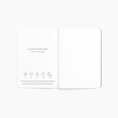 Pocket Diary Pomegranate Red A6 Blank A Good Company